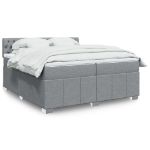 Giroletto a Molle con Materasso Grigio Chiaro 200x200cm Tessuto