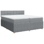 Giroletto a Molle con Materasso Grigio Chiaro 200x200cm Tessuto