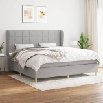 Giroletto a Molle con Materasso Grigio Chiaro 200x200cm Tessuto
