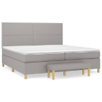 Giroletto a Molle con Materasso Grigio Chiaro 200x200cm Tessuto