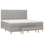 Giroletto a Molle con Materasso Grigio Chiaro 200x200cm Tessuto