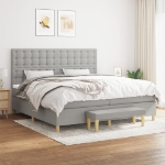Giroletto a Molle con Materasso Grigio Chiaro 200x200cm Tessuto