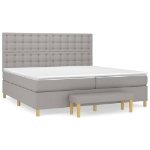 Giroletto a Molle con Materasso Grigio Chiaro 200x200cm Tessuto
