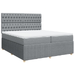 Giroletto a Molle con Materasso Grigio Chiaro 200x200cm Tessuto