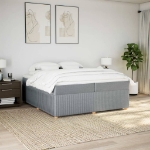 Giroletto a Molle con Materasso Grigio Chiaro 200x200cm Tessuto
