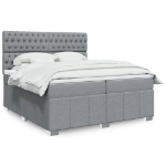Giroletto a Molle con Materasso Grigio Chiaro 200x200cm Tessuto