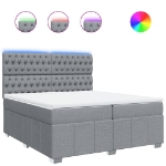 Giroletto a Molle con Materasso Grigio Chiaro 200x200cm Tessuto