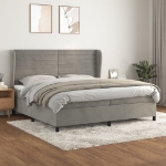 Giroletto a Molle con Materasso Grigio Chiaro 200x200cm Velluto