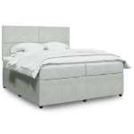 Giroletto a Molle con Materasso Grigio Chiaro 200x200cm Velluto