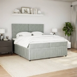 Giroletto a Molle con Materasso Grigio Chiaro 200x200cm Velluto