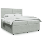 Giroletto a Molle con Materasso Grigio Chiaro 200x200cm Velluto