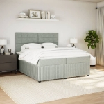 Giroletto a Molle con Materasso Grigio Chiaro 200x200cm Velluto