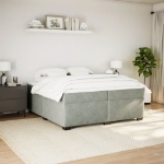Giroletto a Molle con Materasso Grigio Chiaro 200x200cm Velluto