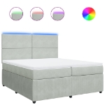 Giroletto a Molle con Materasso Grigio Chiaro 200x200cm Velluto