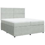 Giroletto a Molle con Materasso Grigio Chiaro 200x200cm Velluto