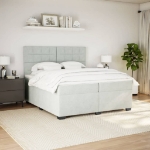 Giroletto a Molle con Materasso Grigio Chiaro 200x200cm Velluto
