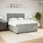Giroletto a Molle con Materasso Grigio Chiaro 200x200cm Velluto