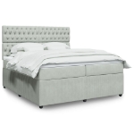 Giroletto a Molle con Materasso Grigio Chiaro 200x200cm Velluto