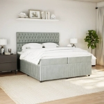 Giroletto a Molle con Materasso Grigio Chiaro 200x200cm Velluto