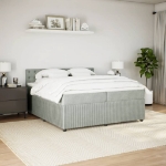 Giroletto a Molle con Materasso Grigio Chiaro 200x200cm Velluto