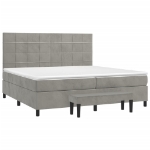 Giroletto a Molle con Materasso Grigio Chiaro 200x200cm Velluto