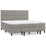 Giroletto a Molle con Materasso Grigio Chiaro 200x200cm Velluto