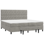 Giroletto a Molle con Materasso Grigio Chiaro 200x200cm Velluto