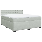 Giroletto a Molle con Materasso Grigio Chiaro 200x200cm Velluto