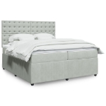 Giroletto a Molle con Materasso Grigio Chiaro 200x200cm Velluto