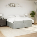 Giroletto a Molle con Materasso Grigio Chiaro 200x200cm Velluto