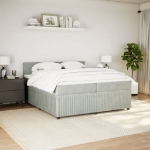 Giroletto a Molle con Materasso Grigio Chiaro 200x200cm Velluto