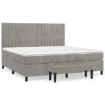 Giroletto a Molle con Materasso Grigio Chiaro 200x200cm Velluto