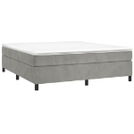 Giroletto a Molle con Materasso Grigio Chiaro 200x200cm Velluto