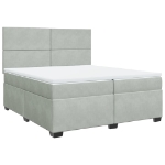 Giroletto a Molle con Materasso Grigio Chiaro 200x200cm Velluto