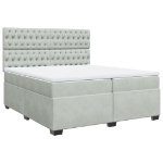 Giroletto a Molle con Materasso Grigio Chiaro 200x200cm Velluto