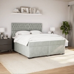 Giroletto a Molle con Materasso Grigio Chiaro 200x200cm Velluto