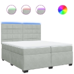 Giroletto a Molle con Materasso Grigio Chiaro 200x200cm Velluto