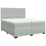 Giroletto a Molle con Materasso Grigio Chiaro 200x200cm Velluto