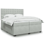 Giroletto a Molle con Materasso Grigio Chiaro 200x200cm Velluto