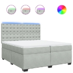 Giroletto a Molle con Materasso Grigio Chiaro 200x200cm Velluto