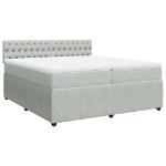 Giroletto a Molle con Materasso Grigio Chiaro 200x200cm Velluto