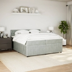 Giroletto a Molle con Materasso Grigio Chiaro 200x200cm Velluto