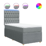 Giroletto a Molle con Materasso Grigio Chiaro 80x200 cm Tessuto
