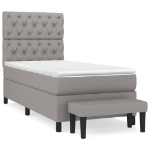 Giroletto a Molle con Materasso Grigio Chiaro 80x200 cm Tessuto