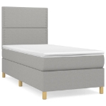Giroletto a Molle con Materasso Grigio Chiaro 80x200 cm Tessuto