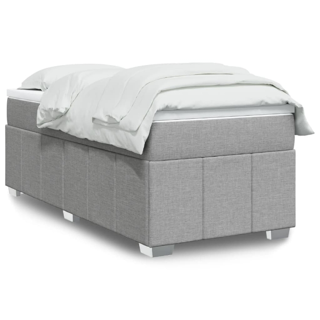 Giroletto a Molle con Materasso Grigio Chiaro 80x200 cm Tessuto