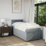 Giroletto a Molle con Materasso Grigio Chiaro 80x200 cm Tessuto