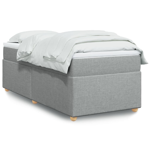 Giroletto a Molle con Materasso Grigio Chiaro 80x200 cm Tessuto