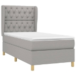 Giroletto a Molle con Materasso Grigio Chiaro 80x200 cm Tessuto