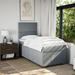 Giroletto a Molle con Materasso Grigio Chiaro 80x200 cm Tessuto